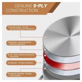 Ohtomber Stainless Steel Stock Pot 12-Quart with Lid, Deep