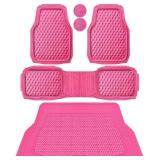 $65 CAR PASS Heavy Duty Rubber Floor Mats & Cargo Liners, Pink