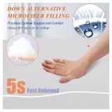 MZOIMZO King Size Bed Pillows, Set 2, Cooling Down-Alt, Light Grey