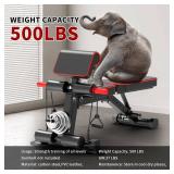 $156 Adjustable Weight Bench - Foldable Incline/Decline, 600LBS