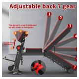 $156 Adjustable Weight Bench - Foldable Incline/Decline, 600LBS