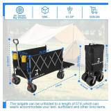 $104 57" L Collapsible Wagon Tailgate Brake, 500LBS, Wheels