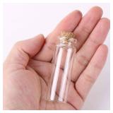 MaxMau 100 Small Glass Bottles with Cork Stoppers, 15ml Vials