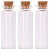 MaxMau 100 Small Glass Bottles with Cork Stoppers, 15ml Vials
