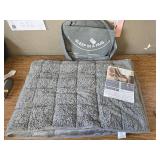 $50 Wemore Sherpa Fleece Weighted Blanket, 15 lb, Dual 48 x 72 Grey