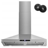 $160 FIREGAS 30-inch Wall Mount Range Hood 450 CFM, Stainless Steel