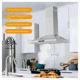 $160 FIREGAS 30-inch Wall Mount Range Hood 450 CFM, Stainless Steel