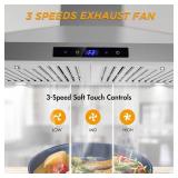 $160 FIREGAS 30-inch Wall Mount Range Hood 450 CFM, Stainless Steel