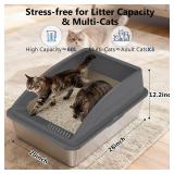 $90 Stainless Steel Litter Box XL, 28"L x 20"W x 12.2"H, Easy Clean