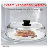 Mikro Innovations 10.5-Inch Glass Microwave Splatter Cover