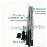 Room Divider Curtain Rod 43-142in, Telescopic Tension Pole, Black