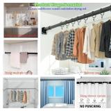 Room Divider Curtain Rod 43-142in, Telescopic Tension Pole, Black