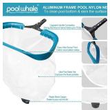POOLWHALE Pool Net Professional 20" Aluminum Frame Leaf Skimmer
