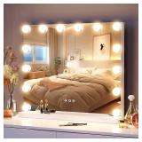 $69 Hollywood Vanity Mirror with 14 LED Bulbs, Adjustable Brightness