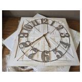 $70 ALBEN Large Farmhouse Wall Clock - 24-Inch Square Clock + Sign