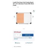 Lorell Dry-Erase Cork Combo Board 36x24 - Retail: $79