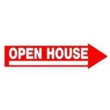 5028938 SIGN OPEN HOUSE 6X24   Hillman English White Open House Sign 6 in. H X 24 in. W