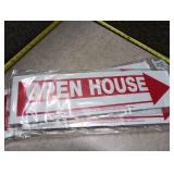 5028938 SIGN OPEN HOUSE 6X24   Hillman English White Open House Sign 6 in. H X 24 in. W