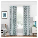 Eclipse Morrow Damask Print Blackout Rod Pocket Single Window Curtain Panel Green  37 x 95 lot of 2