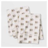 King Organic Cotton 300 Thread Count Printed Pillowcase Set Woodblock Floral - Threshold