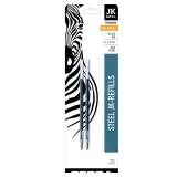 Zebra G-Series Ballpoint Stainless Steel Pen Refill  Fine Point  0.7mm  Black Ink  2-Count - Lot of 2