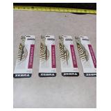 Zebra StylusPen Telescopic Ballpoint Pen Refills Medium Point 1.0 mm Black Ink Pack Of 2 - Lot of 4