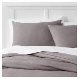 3pc King Microfiber Textured Duvet Cover & Sham Set Dark Gray - Room Essentials - Retail: $35