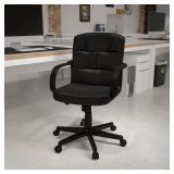 Flash Furniture Mid-Back Black LeatherSoft Swivel Task Office Chair with Arms - Retail: $269