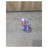 Glass Paperweight Underwater Scene w/ Bubbles & Colorful Fish 3 Inches Tall