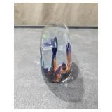 Handcrafted Glass Dolphin Aquarium Paperweight