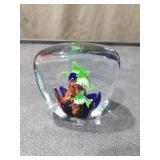 Handcrafted Glass Dolphin Aquarium Paperweight