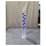 Glass Galileo Thermometer with Blue Liquid