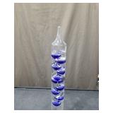 Glass Galileo Thermometer with Blue Liquid