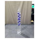 Glass Galileo Thermometer with Blue Liquid