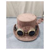 Steampunk Top Hat Metallic Mad Hatter Scientist Time Traveler Halloween Costume Cosplay