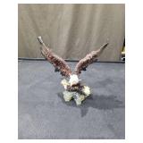 Eagle Sculpture on Stone Base