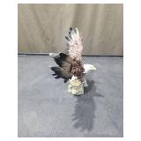 Eagle Sculpture on Stone Base