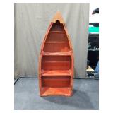 Wooden Boat Shaped Display Shelf