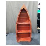 Wooden Boat Shaped Display Shelf