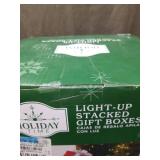 Light-up Stacked Gift Boxes with 60 Red & Cool White LED Lights  42   Holiday Time New