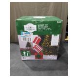 Light-up Stacked Gift Boxes with 60 Red & Cool White LED Lights  42   Holiday Time New