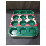 (2)Green 12-Cup Muffin Baking Pan Set
