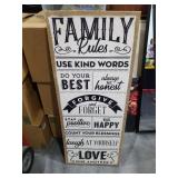 Family Rules Inspirational Wall Art