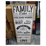 Family Rules Inspirational Wall Art