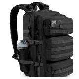 kookoomia 50L Military Tactical Backpack Large Day Backpack for Men Molle Army 3 Days Assault Pack Bug Out Bag Water Resistant and Heavy Duty Hiking Treeking Rucksack - Black