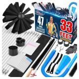 Sealegend 47-Pieces 33-Feet Dryer Vent Cleaner Kit, Dryer Cleaning Tools, Include Omnidirectional Blue Dryer Lint Vacuum Attachment, Dryer Vent Brush, Universal Vacuum & Dryer Adapters