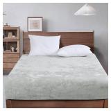 PHF Truly Velvet Fitted Sheet Only California King Size, Luxury Super Soft Cozy Fuzzy Fleece Bottom Sheet with Deep Pocket Up to 16, Suitable for Fall Winter Spring, No Pillowcases, Silver Grey