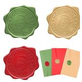 Outus 540 Pieces Christmas Santa Wax Seal Stickers Vintage Holiday Envelope Flat Seals Sticker Santa Northpole Official Wax Seal for Party Favors, Invitations, Greeting Cards