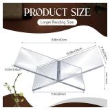 Quzzil Large Acrylic Book Stands 15.8 x 9.5 x 5.4 Thicken Book Holder for Display Reading Open Coffee Table Stand for Cookbooks, Bible, Quran, Art, Magazines(Clear)