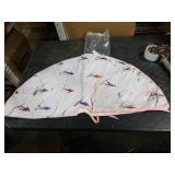 JQF Winter Skiing Christmas Tree Skirt, Country Snowy Tree Skirt, Rustic Ski Xmas Tree Mat Ornaments for Winter New Year Home Party Holiday Indoor Decor, 36 Inch